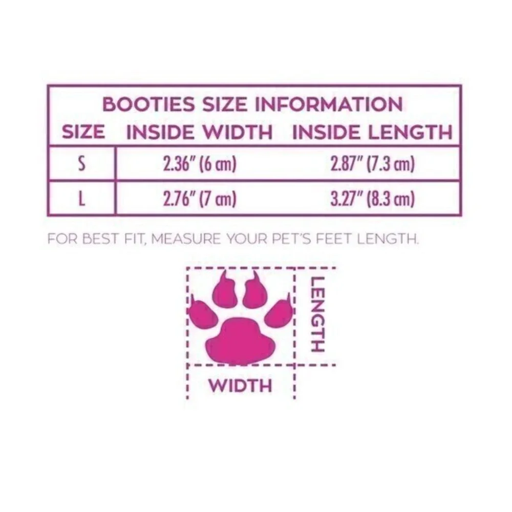 NWT Justice Reflective Booties‎ For Pets Pink Silver Dogs Cats Size S